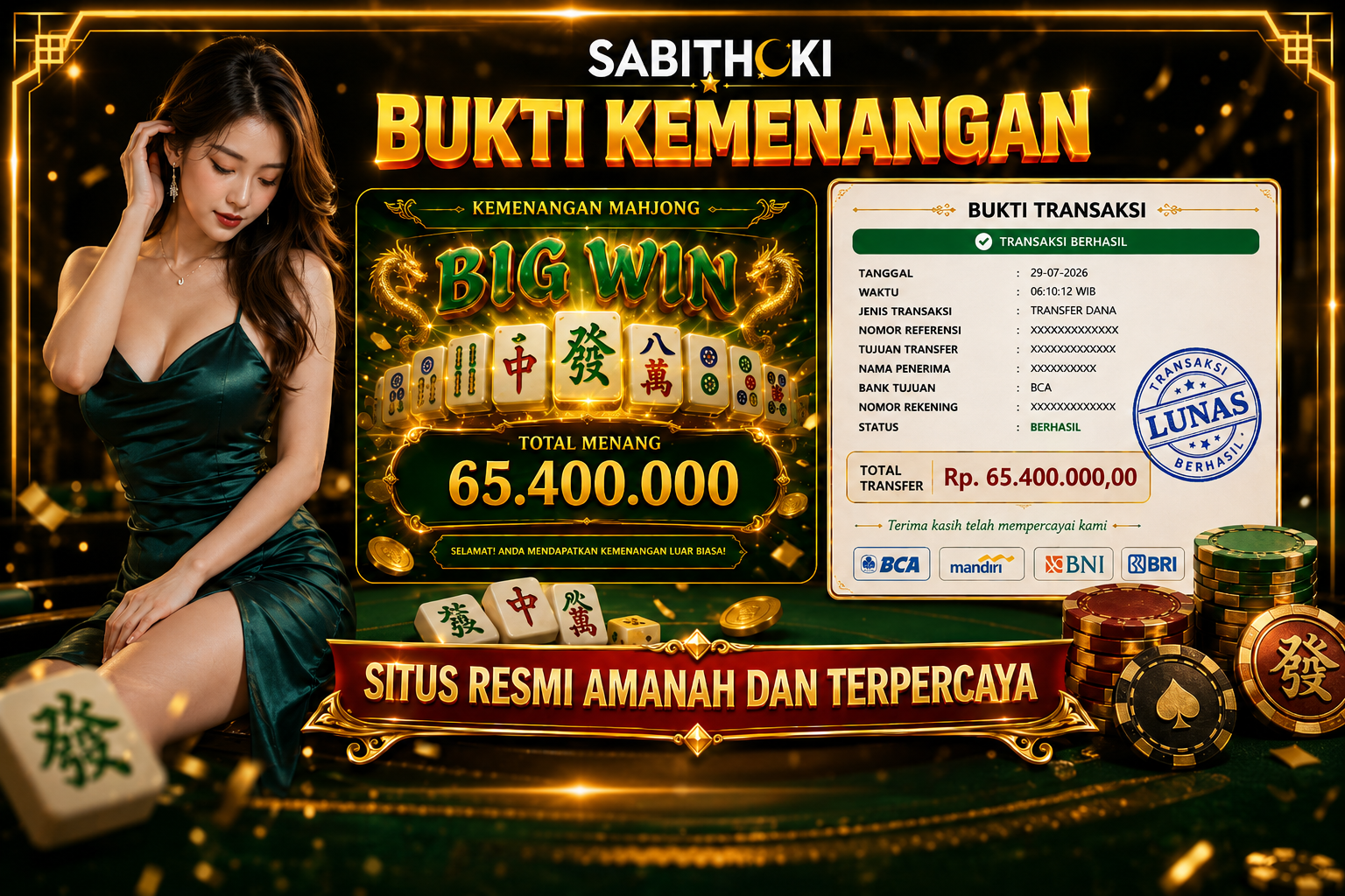Selamat Kepada Member setia SABITHOKI telah WD RP. 65.400.000,-