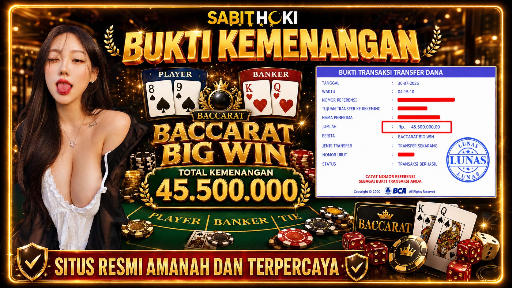 Selamat Kepada Member setia SABITHOKI telah WD RP. 45.500.000,-